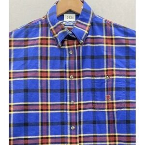 Wrangler Twenty X Western Shirt Mens LARGE Blue Plaid Long‎ Sleeves Pocket